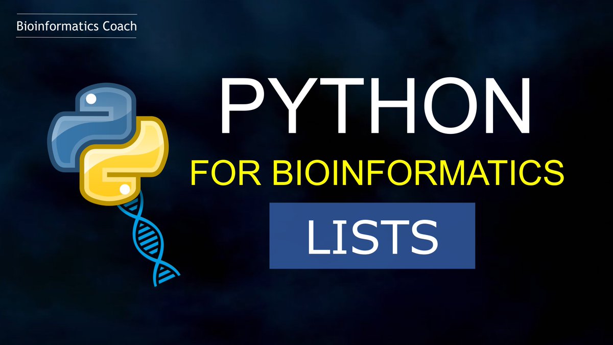 Hi Friends, 
Here is another tutorial on Python for bioinformatics. In this tutorial, you get to learn  about the data type LIST and how to use it to store and manipulate #sequences and #nucleotides.

youtu.be/hb8M3MRmge8

#Bioinformatics #DataScience #Python #Linux