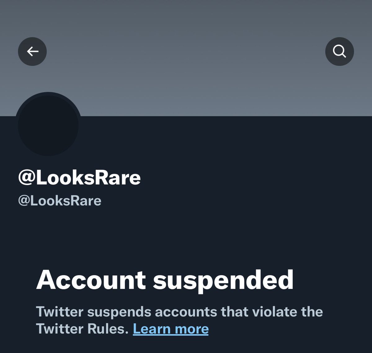 EmageNewsDao's tweet photo. LooksRare, a Decentralized NFT marketplace Twitter account has been suspended after subscribing on Twitter Blue Features.
#Emage #Looksrare #NFTMarketplace https://t.co/3EhVGz9CQw