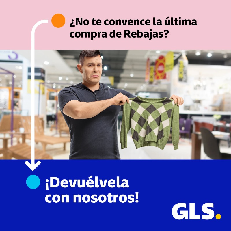 GLS_Spain's tweet photo. ¿No te convence la compra que has hecho en rebajas?
Si puedes elegir, ¡elige devolverla con #GLSSpain!

Contrata la devolución en tu punto GLS o desde #MyGLS.
