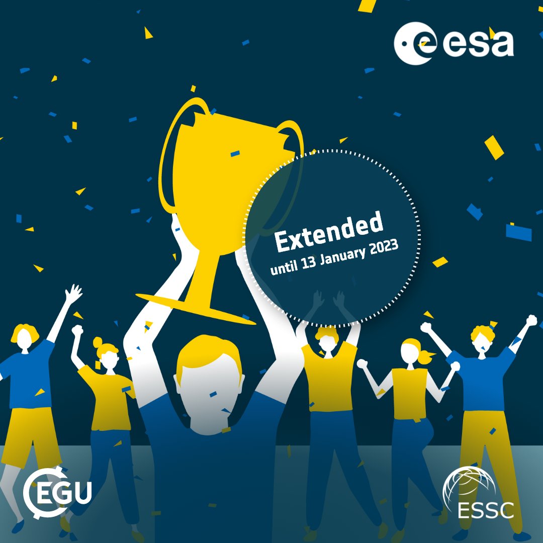 Working in the field of #EarthObservation? Want to win the #ESA #EGU #EOExcellenceAward yourself? 😏
The submissions are possible until 13 January 2023! 🤞 Hurry up! 😉
More info 👉 eoxcellence.com
#award #EO 
@ESA_EO
 
@EuroGeosciences
 
@ESSC_media