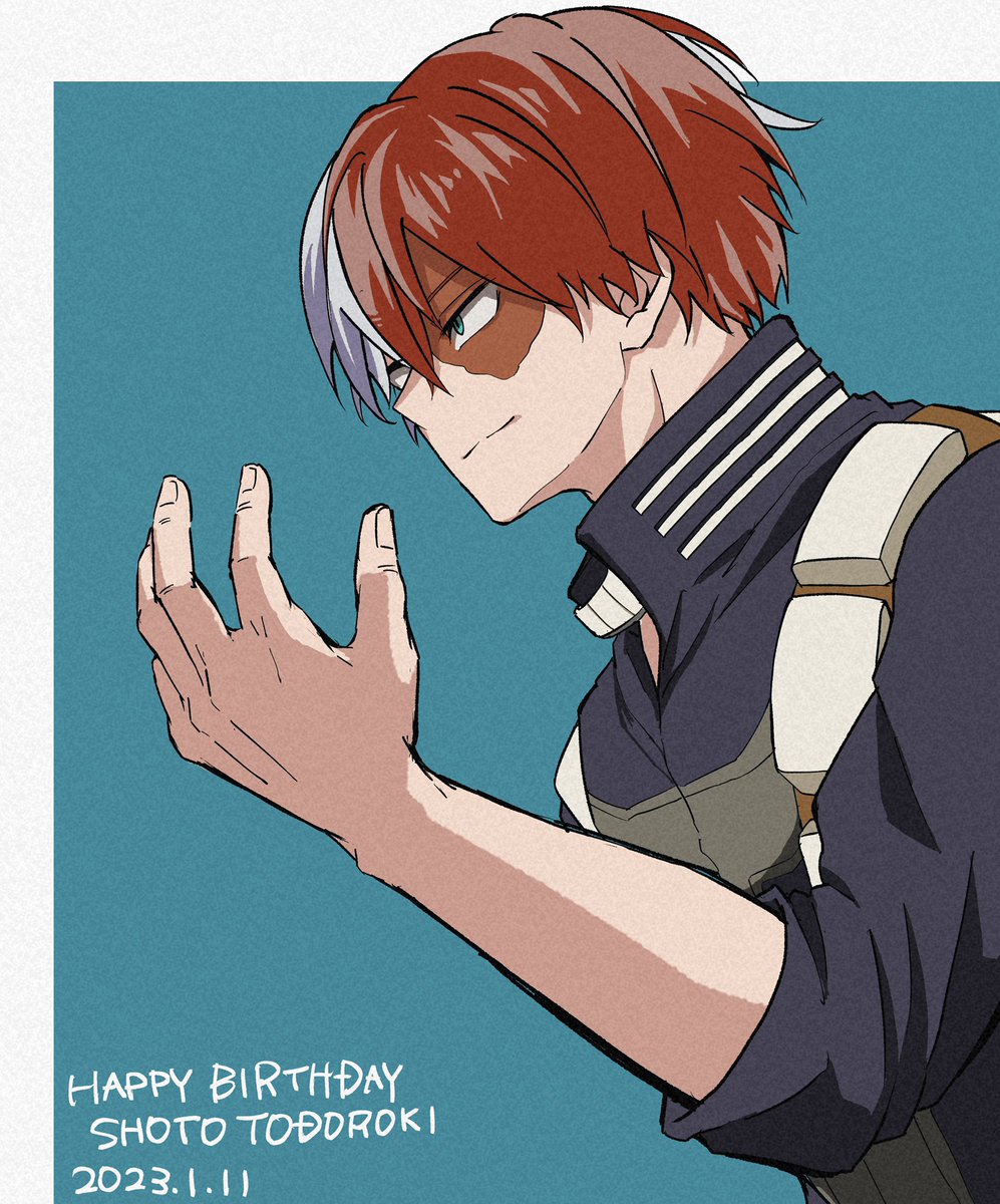 todoroki shouto 1boy male focus burn scar scar red hair scar on face happy birthday  illustration images