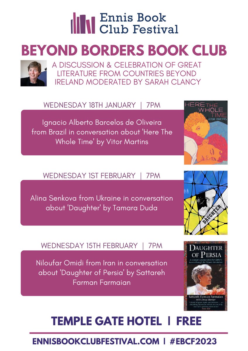 ebcf's tweet photo. The #BeyondBordersBookClub, a celebration of great literature from countries beyond Ireland, takes place in Jan & Feb. Sarah Clancy will lead a discussion with guest panelists focusing on books that they have chosen.
This is a #FREEE event. Please share!
https://t.co/u7ea78VhQy https://t.co/AJGTOcJ8vI