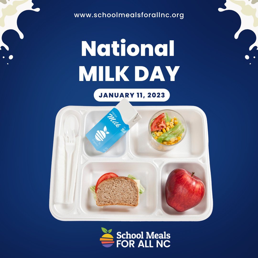 NCAlliance4Hlth's tweet photo. Milk contains 13 essential nutrients and is an integral part of school meals. 🐮Make a "moo-ve" and join us to ensure all students have access to school meals at no cost to their families. #SchoolMealsForAllNC #SchoolMealsForAll https://t.co/Sre4mvPAaa https://t.co/SFewM5mc0c