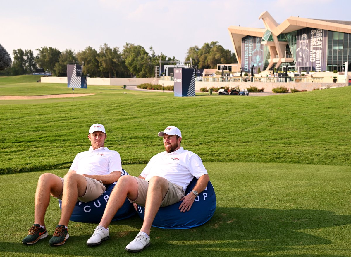 DPWorldTour's tweet photo. Good morning from Abu Dhabi 📸

#HeroCup | @Power4Seamus | @ShaneLowryGolf https://t.co/sKDmqR1l2T