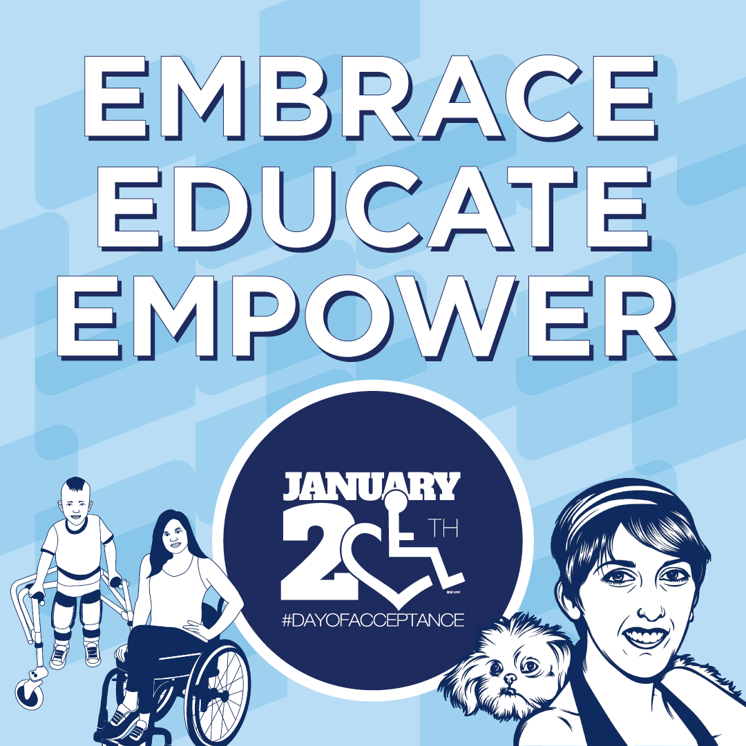 MichiganCEC's tweet photo. January 20th is the International Day of Acceptance -IDOA 3E Love's late founder Annie Hopkins, started a day to celebrate who you are, spark conversations about acceptance & show the world you embrace people of all abilities. #DayOfAcceptance #MichCEC
https://t.co/mH2I87h2sU https://t.co/6KymsDeBIF