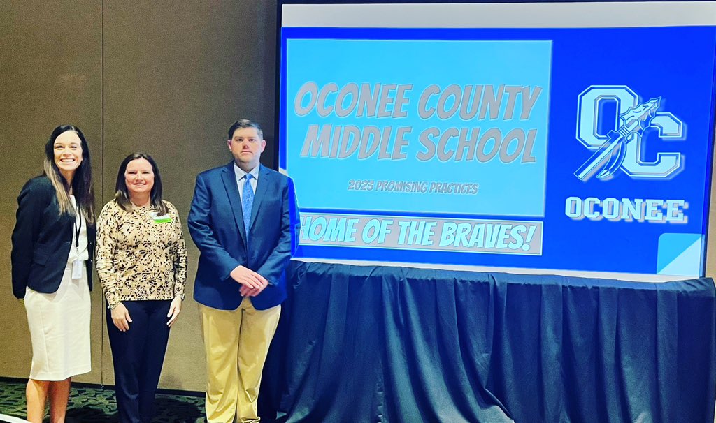 Proud of our team presenting today in Athens at the SSTAGE conference!  Love sharing all the great work happening at OCMS and the teachers who make it happen!  CONNECT.  SERVE.  IMPACT.  #wintheday
