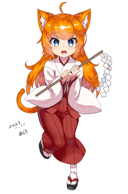 ≡≡≡c⌒っ・ω・)っ巫女ミャオさん!! #みゃおあーと 