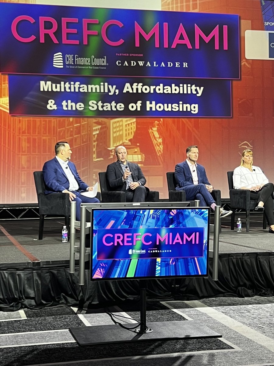 erin_timko's tweet photo. #Trepp’s @Lonnie_CRE is leading the discussion on the Multifamily, Affordability &amp; the State of Housing panel at #crefcmiami @TreppWire @CREFC https://t.co/oxVpeeL3J5