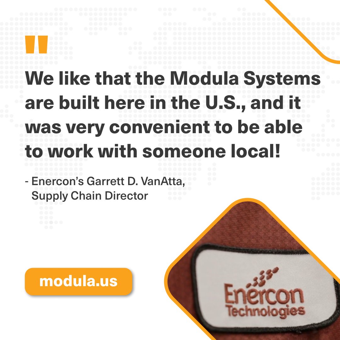 ModulaUS's tweet image. We&apos;ve heard many times from customers like Garrett that building our systems in the U.S. is a game changer. 🇺🇸​

​Discover our #warehouseautomation solutions: modula.us/?utm_source=li… 
#thinkvertical #thinkmodula