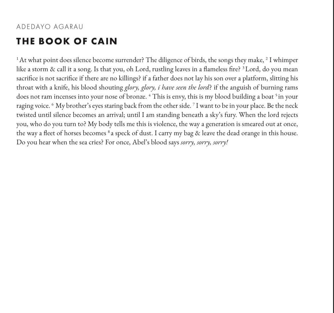 New poem <a href="/PoetLoreMag/">Poet Lore</a>. Thank you for selecting this fav poem <a href="/TaylorByas3/">Dr. Taylor Byas, Ph.D.</a>. 

The Book of Cain💜