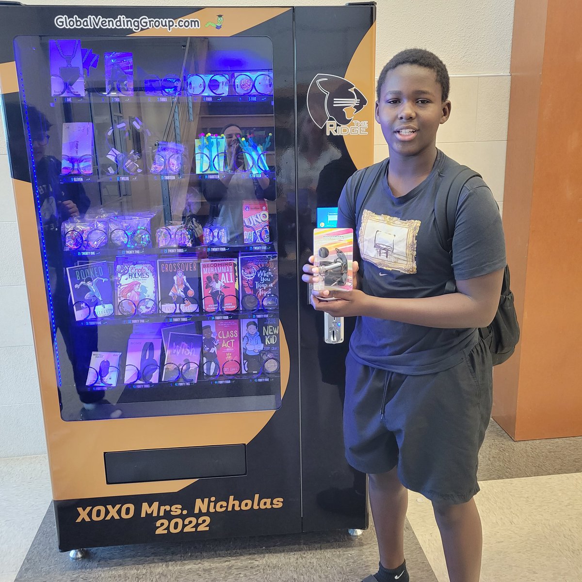 So excited to start our new positive behavior incentive here at <a href="/VistaRidgeMS/">Vista Ridge Middle</a>!!

Students are nominated by teachers and staff when they are caught doing great things on campus, and then names are drawn each week to pick an item from our vending machine! Congrats!

#everypanther