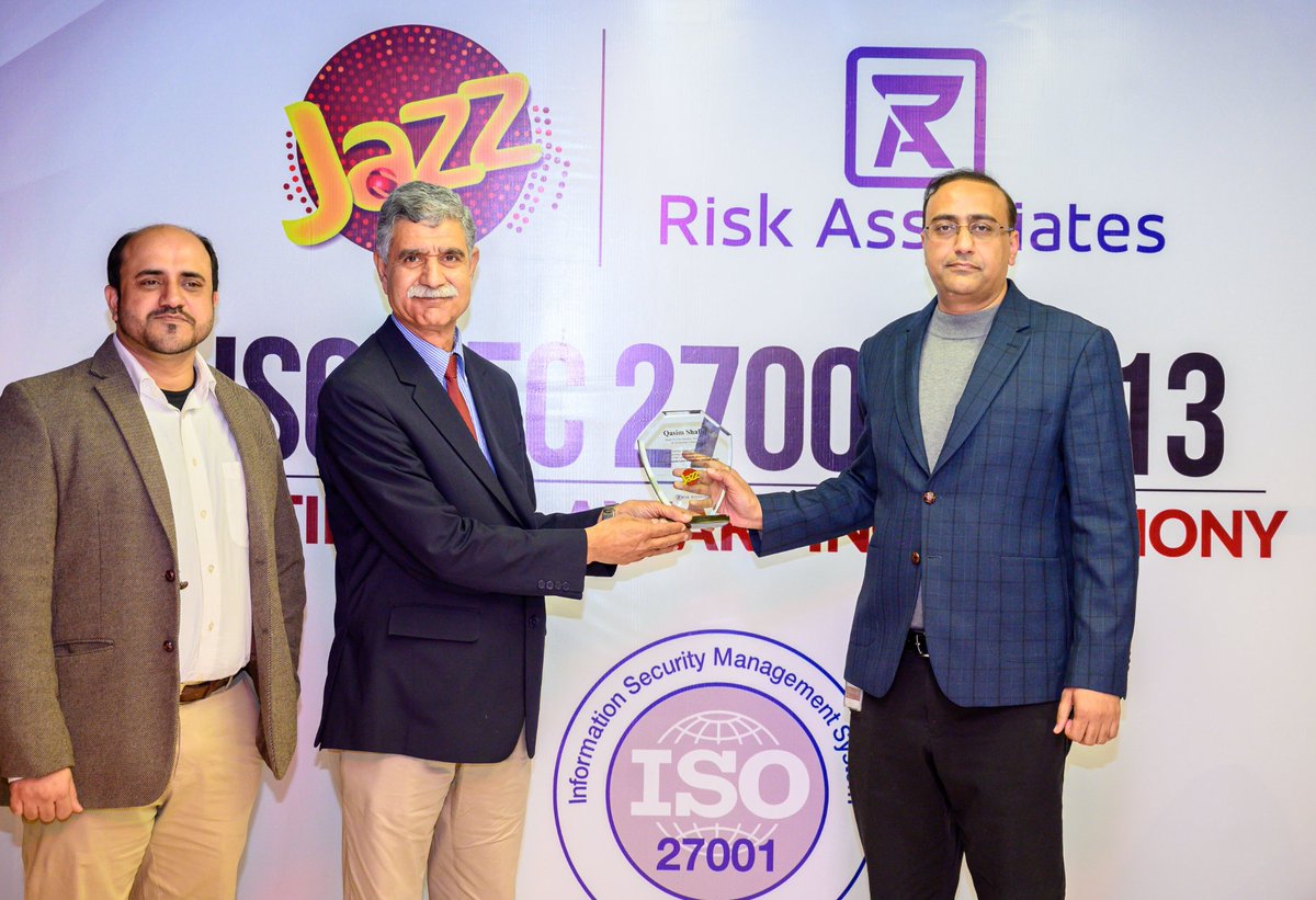 aamir_ibrahim01's tweet photo. Glad to share @Jazzpk becomes 1st Pakistani mobile operator to be certified for ISO/IEC 27001:2013 for its Information Security Management Systems &amp; ranked #1 by @PTAofficialpk in telecom cyber security index which validates our commitment towards information security across Jazz https://t.co/Lk41FO6HiX