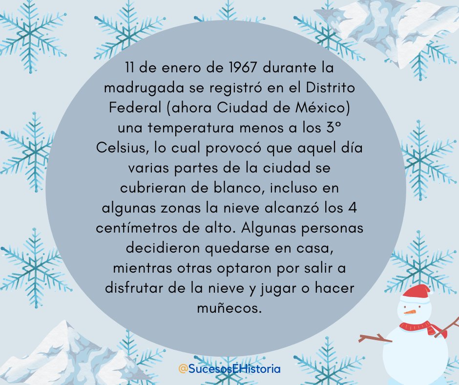 ESucesos's tweet photo. Un día como hoy, nieve en la Ciudad de México 

#11deEnero #Efemeride #UnDiaComoHoy #SabiasQue #Mexico #ciudaddemexico #Recuerdos https://t.co/H31vAYCdrI
