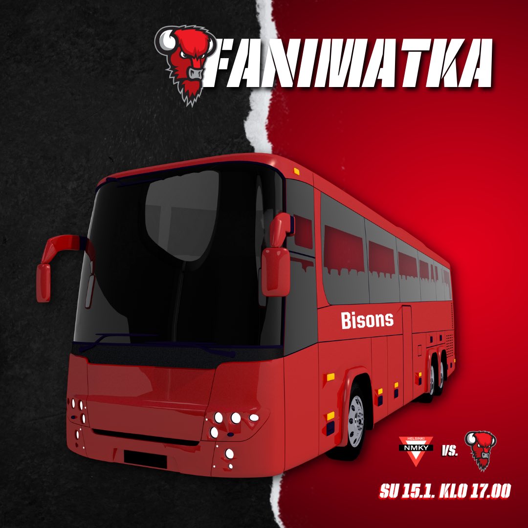 Biisonit's tweet photo. Joko on 👏🏼 taputtimien 👏🏼 lämmittely aloitettu fanimatkalle? 🧐 
Muutama paikka vielä olisi, otetaan bussillinen kannustusvoimaa mukaan! 🥁💪🏼 Katso https://t.co/kY4jeQf79K ja ilmoittaudu. 

🥁 Helsingin NMKY vs. Bisons Loimaa su 15.1. klo 17.00

#fanimatka #bisons #basketball https://t.co/it1OImo8Is