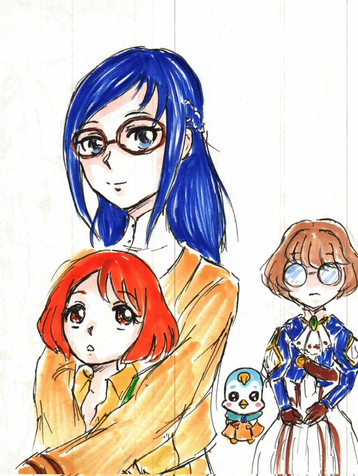 #1日1六花(11)ヴァイオレット・エヴァーガーデン放送5周年との事で、中の人ネタらくがき描いたけど、分かりにく過ぎる・・・ 