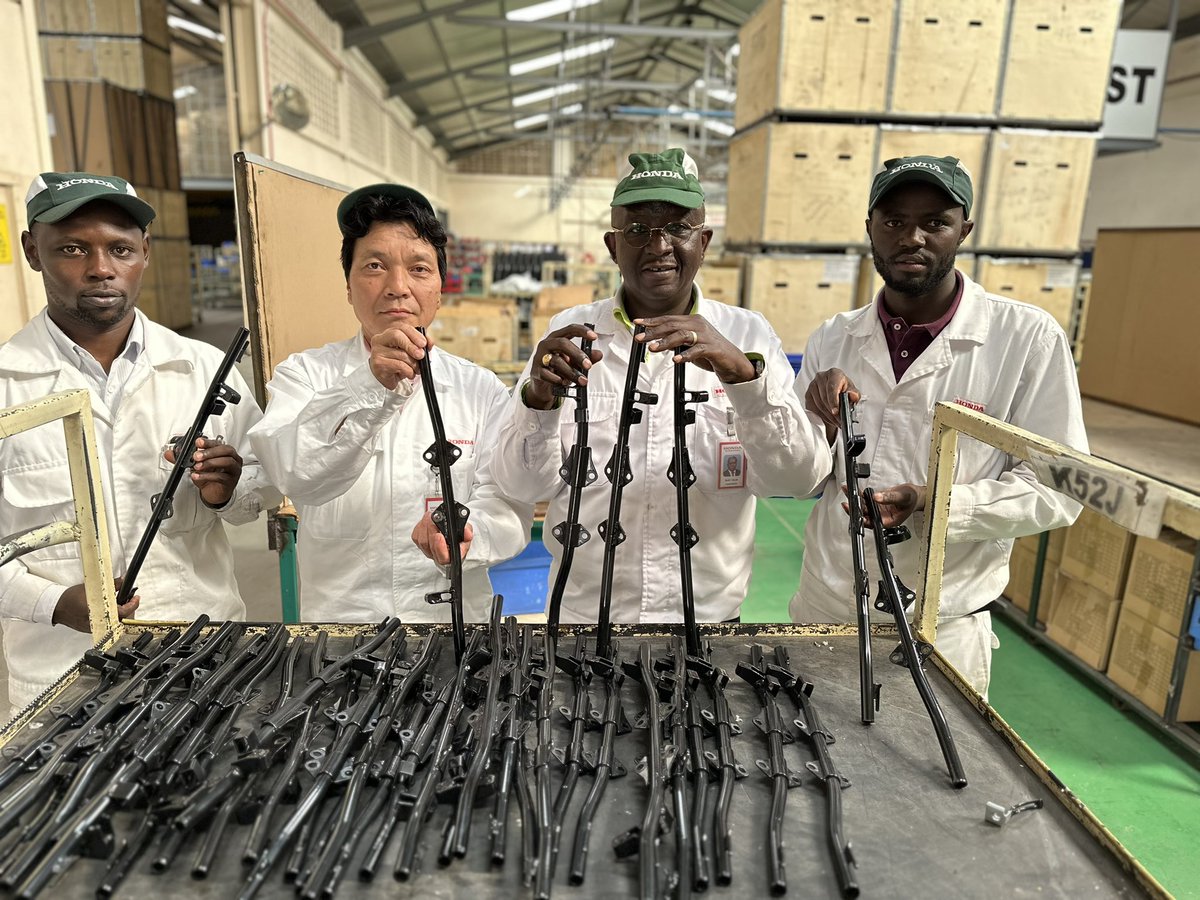 IsaacKalua's tweet image. Who’s said it is not possible?? Today Honda produced the first 103 bikes with 14 local parts as required by Motorcycle Regulations! 5,000 permanent jobs are beckoning once ALL dealers comply! @HonMosesKuriaa @StateHouseKenya @MAAK #FromPlanToAction @GTAPKenya