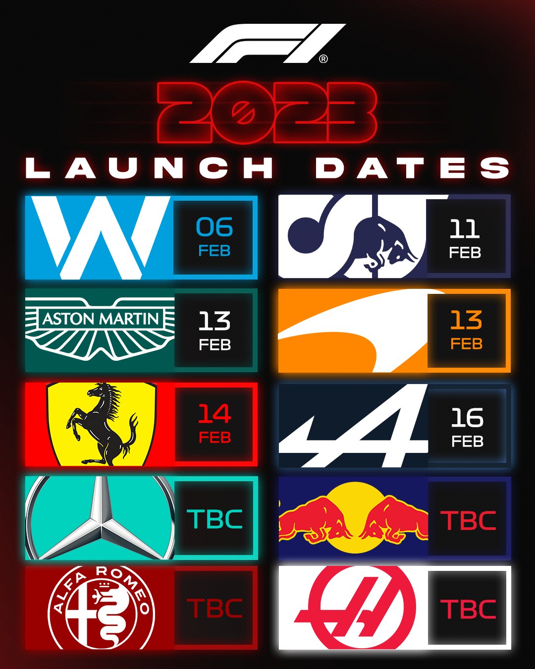 Formula 1 on Twitter: "Williams have revealed their 2023 launch date 🙌