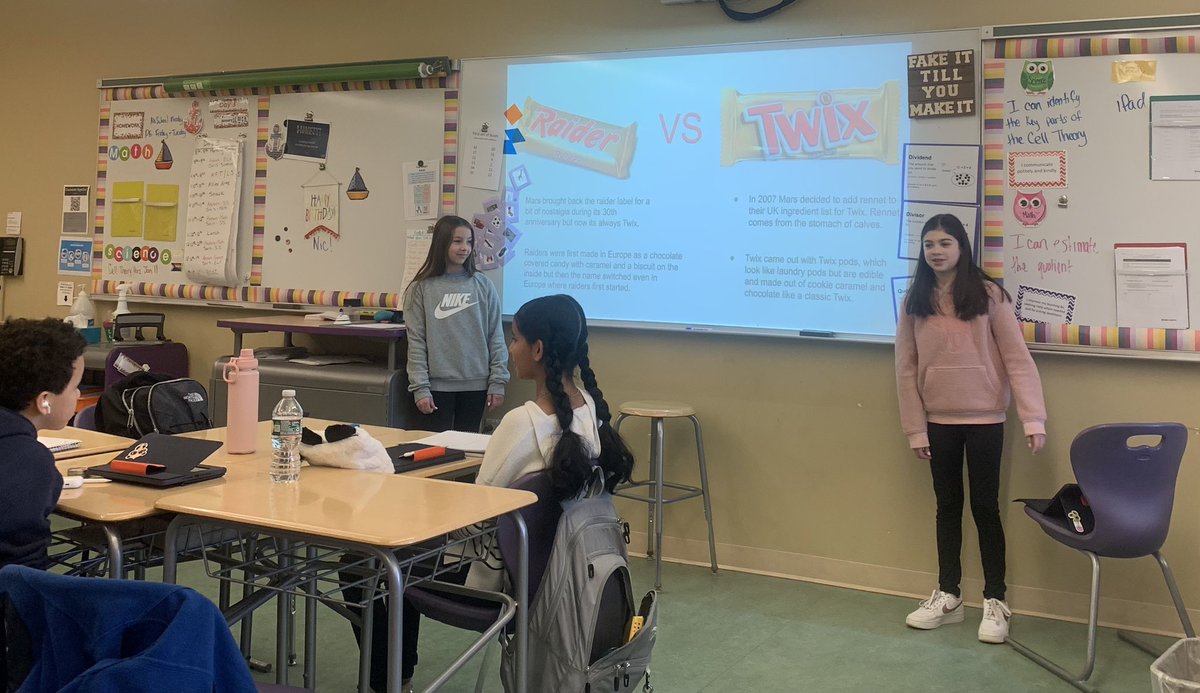 Our first Teach me project was presented today. Students chose a topic they wanted to know more about, today we learned about Twix!