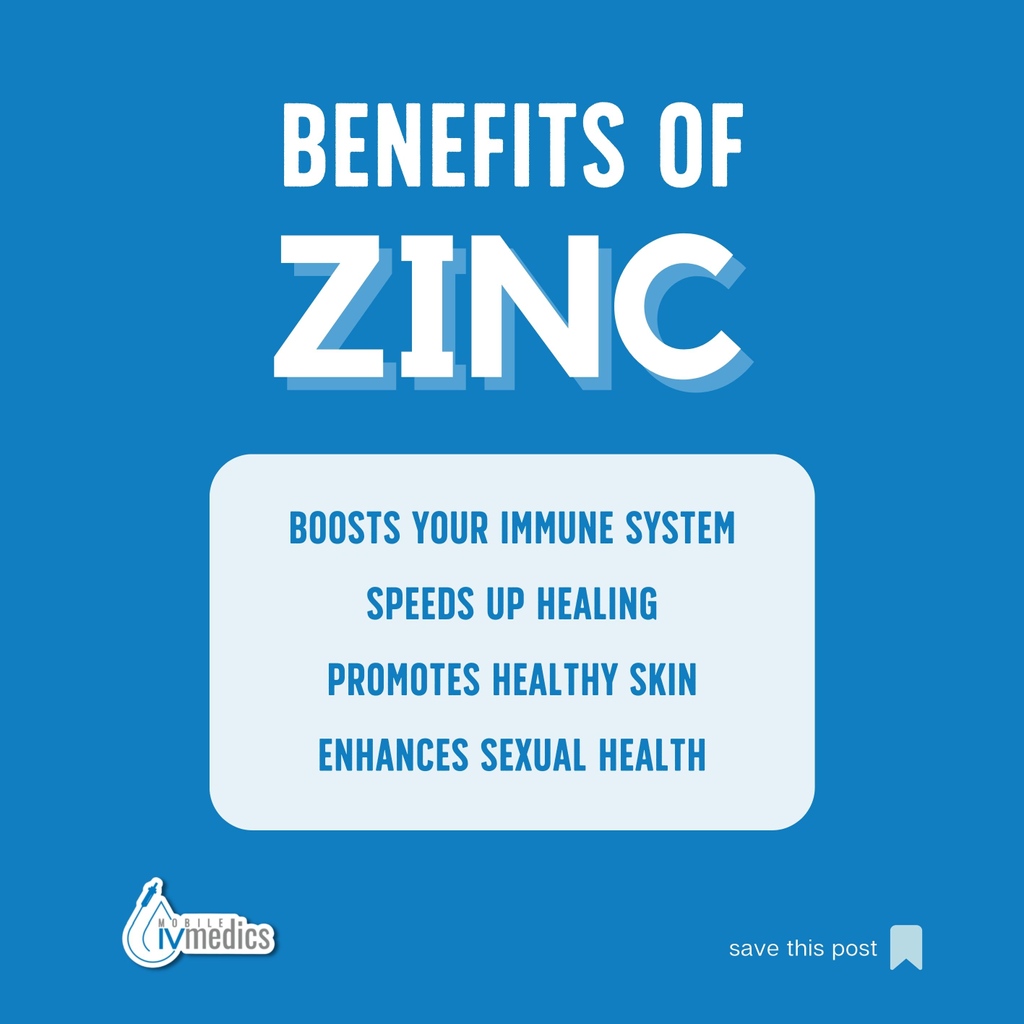 MobileIVMedics's tweet photo. Boost your immune system and much more with a healthy dose of zinc! 💊 This magic mineral can infused into any of our iv packages as an add-in along side other vitamins and minerals. 

https://t.co/M3bMTG47Vj https://t.co/NBgLUNoavN