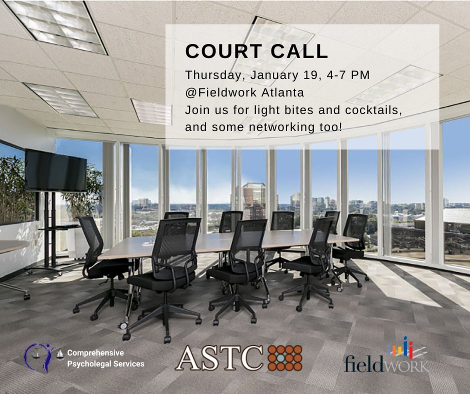 fieldworkinc's tweet image. In association with @ASTC_USA and Dr. Monique Coleman, Fieldwork Atlanta is hosting an open house from 4pm - 7pm on Thursday, Jan 19th.

200 Galleria PKWY Suite 1600, Atlanta, GA 30339

Please join us and let us know you are coming: SarahK@fieldwork.com

#astc #mrx