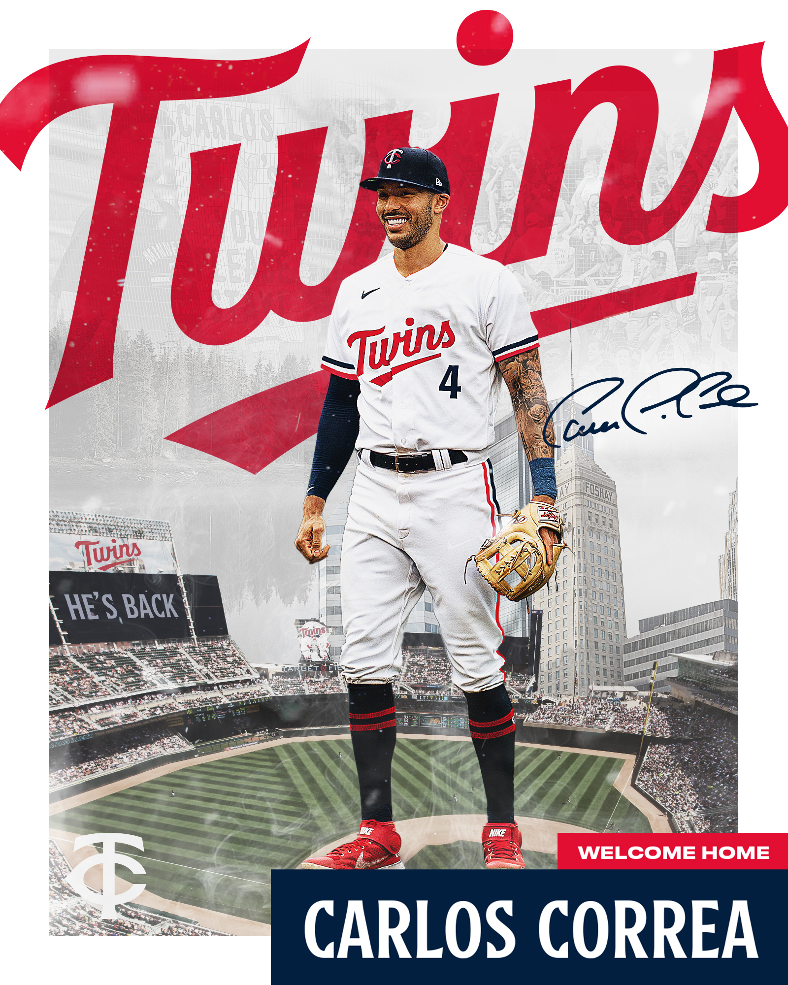 Minnesota Twins: Carlos Correa 2023 Officially Licensed MLB