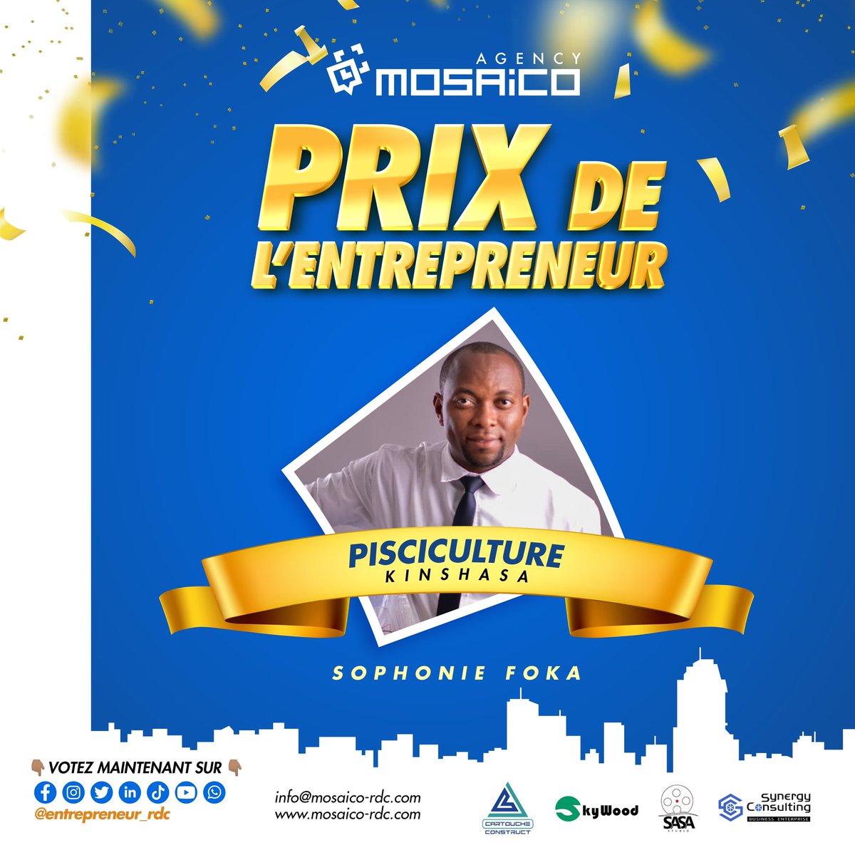 Entrepren_rdc's tweet image. 📍 JEU CONCOURS PRIX DE L’ENTREPRENEUR_2022 
&quot;Trois points (3) pour trois (3) gagnants&quot;
Comment voter ?
1. S&apos;abonner à notre page; 
2. Liker la photo du candidat de votre choix;
Les candidats qui auront accumulé le plus de Like bénéficiera de 3 points sur la note finale du Jury.