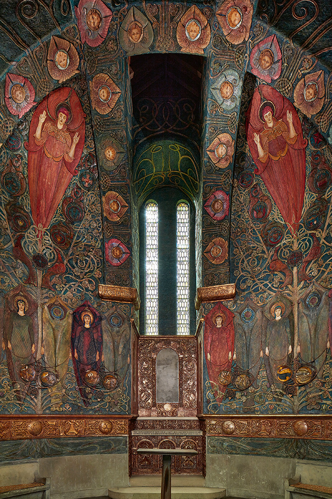 A fascinating interior for #WallPaintingWednesday

'A very startling and effective room, dark and mysterious...it is one of the most soporific rooms in England.' 

Watts Cemetery Chapel, Compton 

Image & description taken from the newly published Pevsner Guide to Surrey, p.225