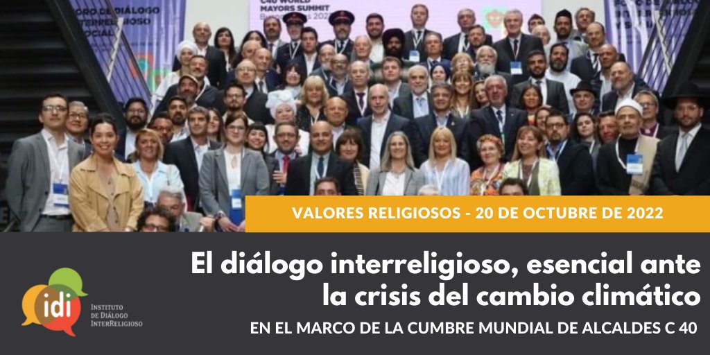 📆LO QUE DEJÓ EL 2022

🌍EL DIÁLOGO INTERRELIGIOSO, ESENCIAL ANTE LA CRISIS CLIMÁTICA. En octubre participamos del foro de diálogo interreligioso en el marco de la Cumbre C40, ofreciendo aportes para cuidar la casa común a la luz de Laudato si’.

bit.ly/3eSiRxv