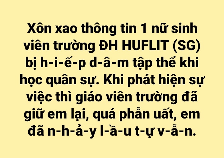 AnnieNG04's tweet photo. 作为一名士兵，为什么要对在那里执行任务的学生做这种毫无意义的事情?是人类吗? 
#huflit  #hiepdamquankhu7 #SOS7 https://t.co/kWz9A7RWqY