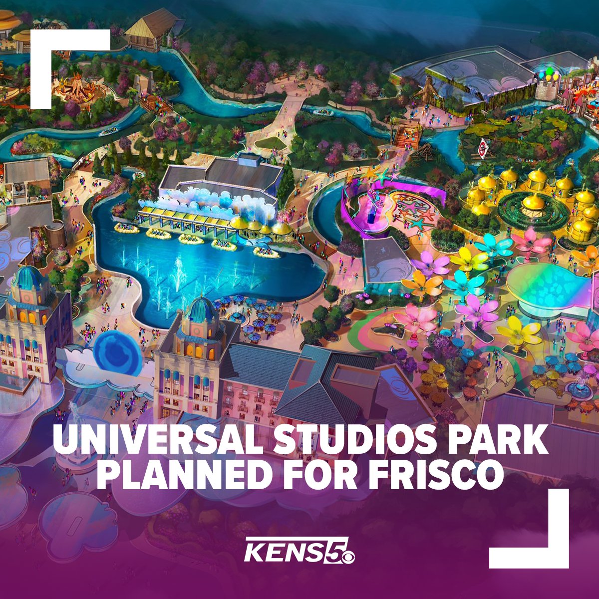 KENS5's tweet photo. No need to travel too far if you want to go to Universal Studios because.... a theme park is coming to Texas! 🥳️🎉🎢 https://t.co/3T6s400QRa https://t.co/wPfPzGANCj