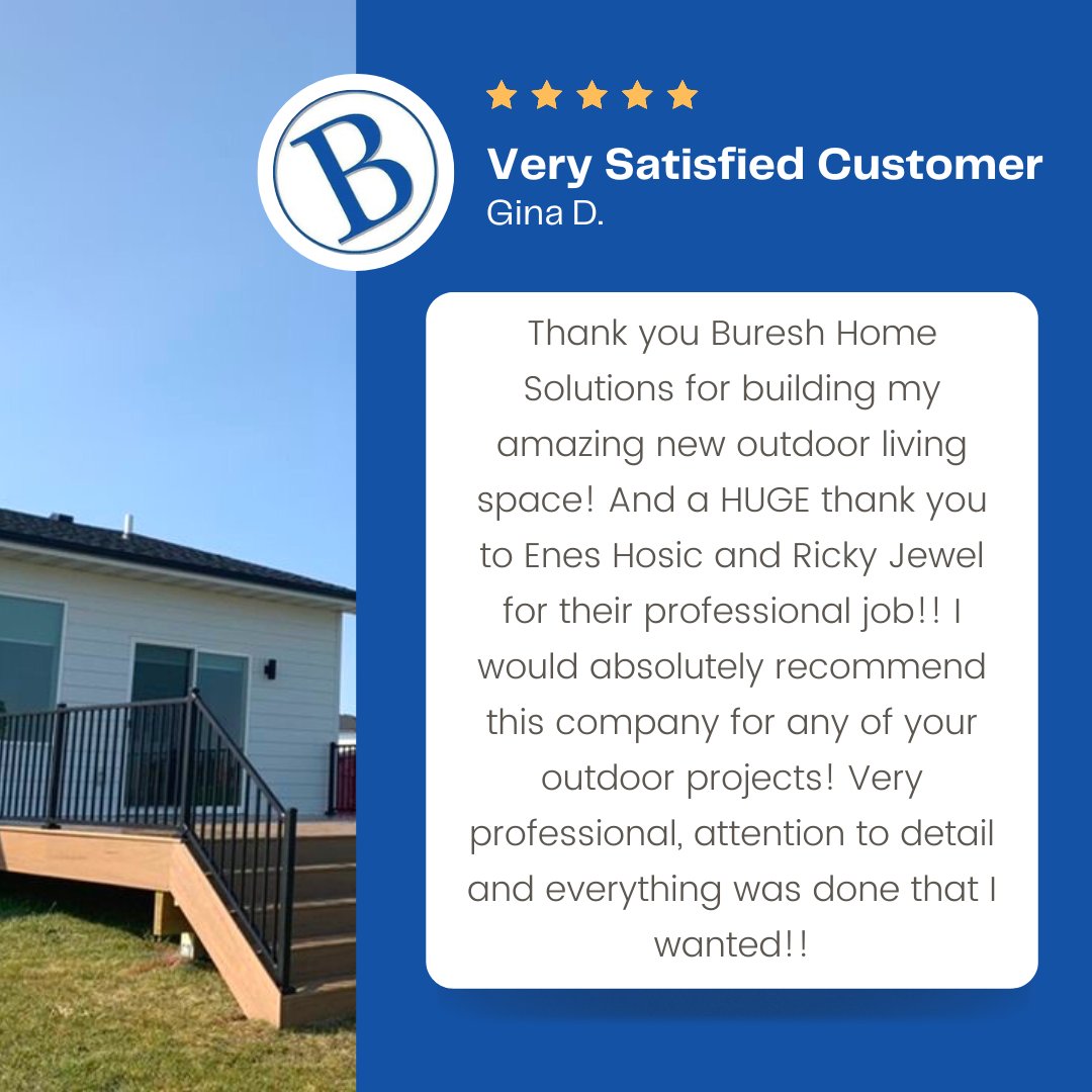 bureshhs's tweet image. Check out what this customer had to say after a successful deck project with Buresh!