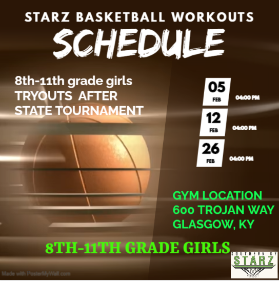 sokystarz's tweet photo. 8th -11th grade girls workout schedule
Come work out with the Southern KY STARZ! https://t.co/kkSJQU48AI