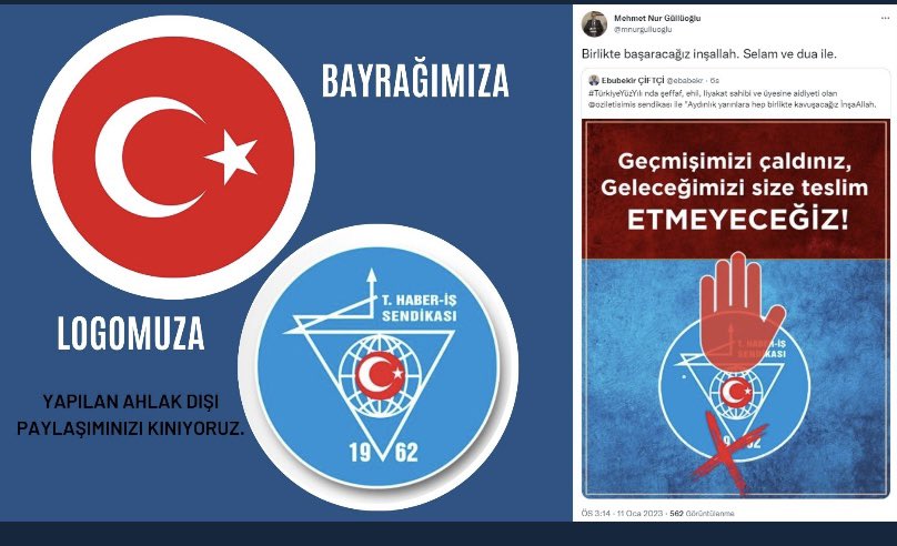TutusTuncay's tweet photo. Emekçiyi birbirine düşürmeye çalışan hiçbir değer tanımayan gözü dönmüş emek düşmanları bilin ki
Ortak değerini kimse çıkarlarına alet edemez.
#bayrağımız 🇹🇷
#logomuz 🧿
@TurkiyeHaberis
@VeliSolak
@hsynozcoban07
@AgokhanA
@tagiisis https://t.co/xqV1fWFEI4