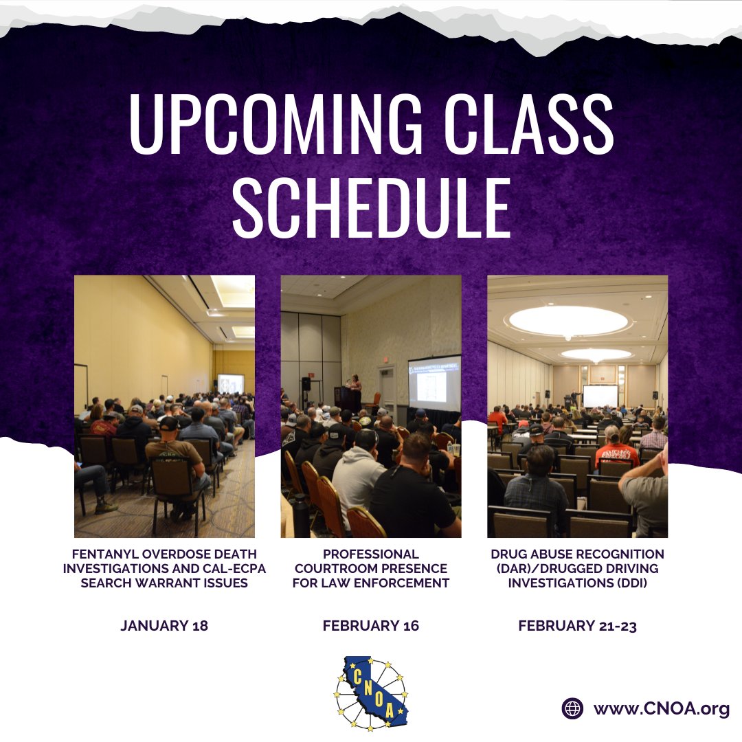 calnarcs's tweet photo. A LOT OF TRAINING OPPORTUNITIES AVAILABLE! Don't miss it - sign up by visiting https://t.co/xQr3y1jPer.
#police #policeofficer #cnoa #cnoatraining https://t.co/oe8JCZcw0q