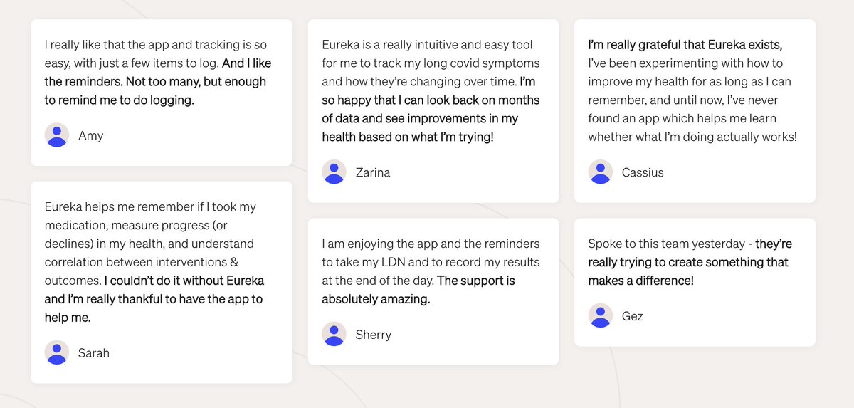 AskEureka's tweet photo. 1/ We believe that everyone has the power to take control of their care. We built Eureka Health to help.

Our private beta was rough around the edges, but a small group of die-hard users saw real benefit in using the app, and provided tons of useful feedback. https://t.co/qO7tV9Qowq