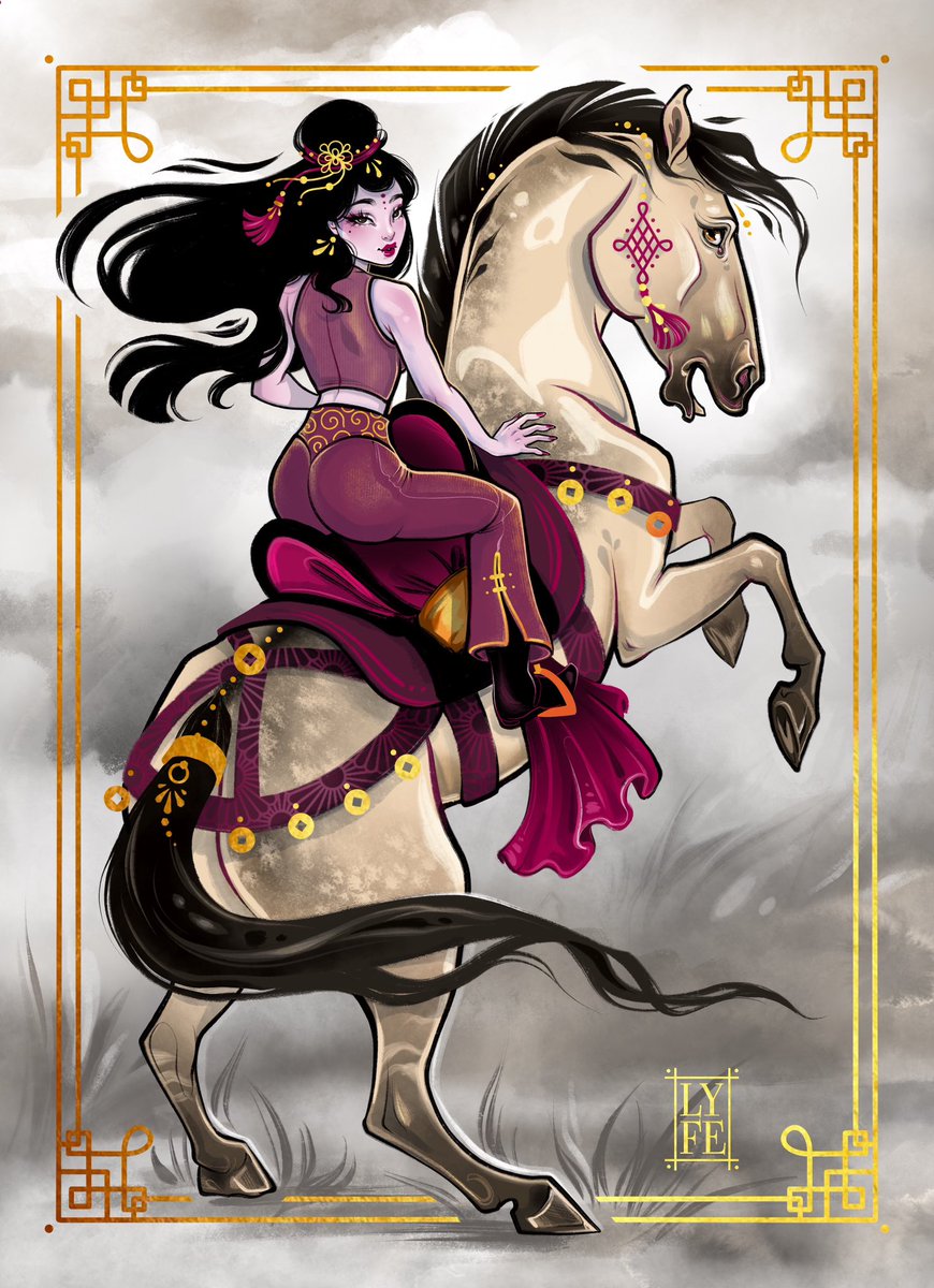 LydiaFenwick's tweet photo. One of my Horse Zodiac illustrations - made to be printed with raised gold foil ✨ https://t.co/aKy3ZSrsiV