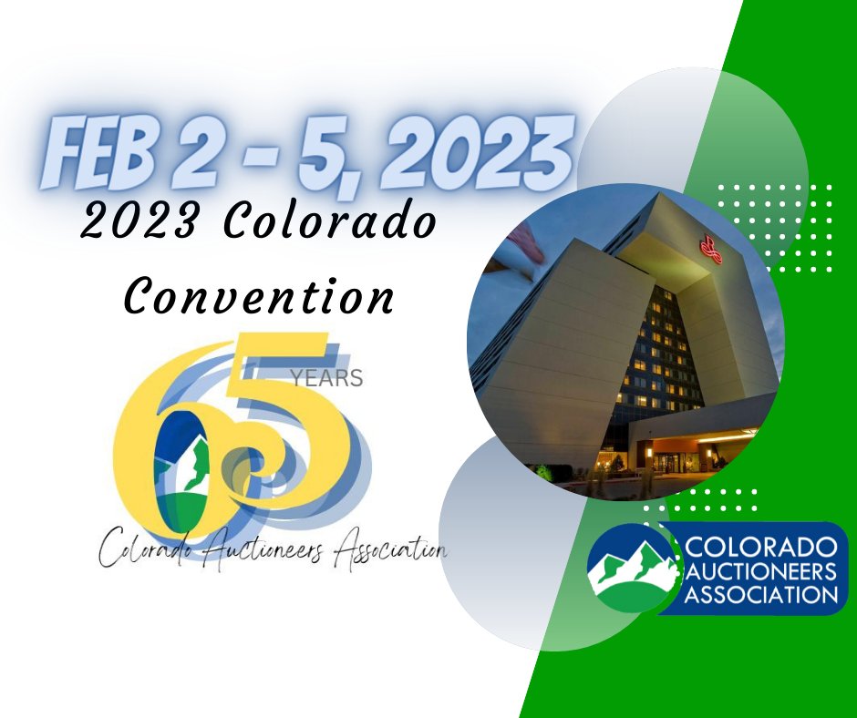 coloauctioneers's tweet photo. Join the CAA as we celebrate our 65th Anniversary during the 2023 CAA Convention.  
Click Here for Details &amp; Registration:  https://t.co/NDYG6aP73I

#ColoradoAuctioneers #ColoradoAuctioneerConvention https://t.co/xmB7dsiByM
