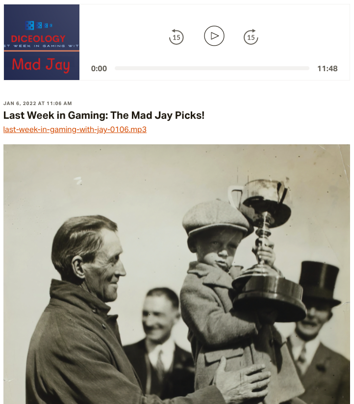 Last Week in Gaming: The 2021 Mad Jay Picks!! Take a listen ow.ly/mGuq50HoFPp