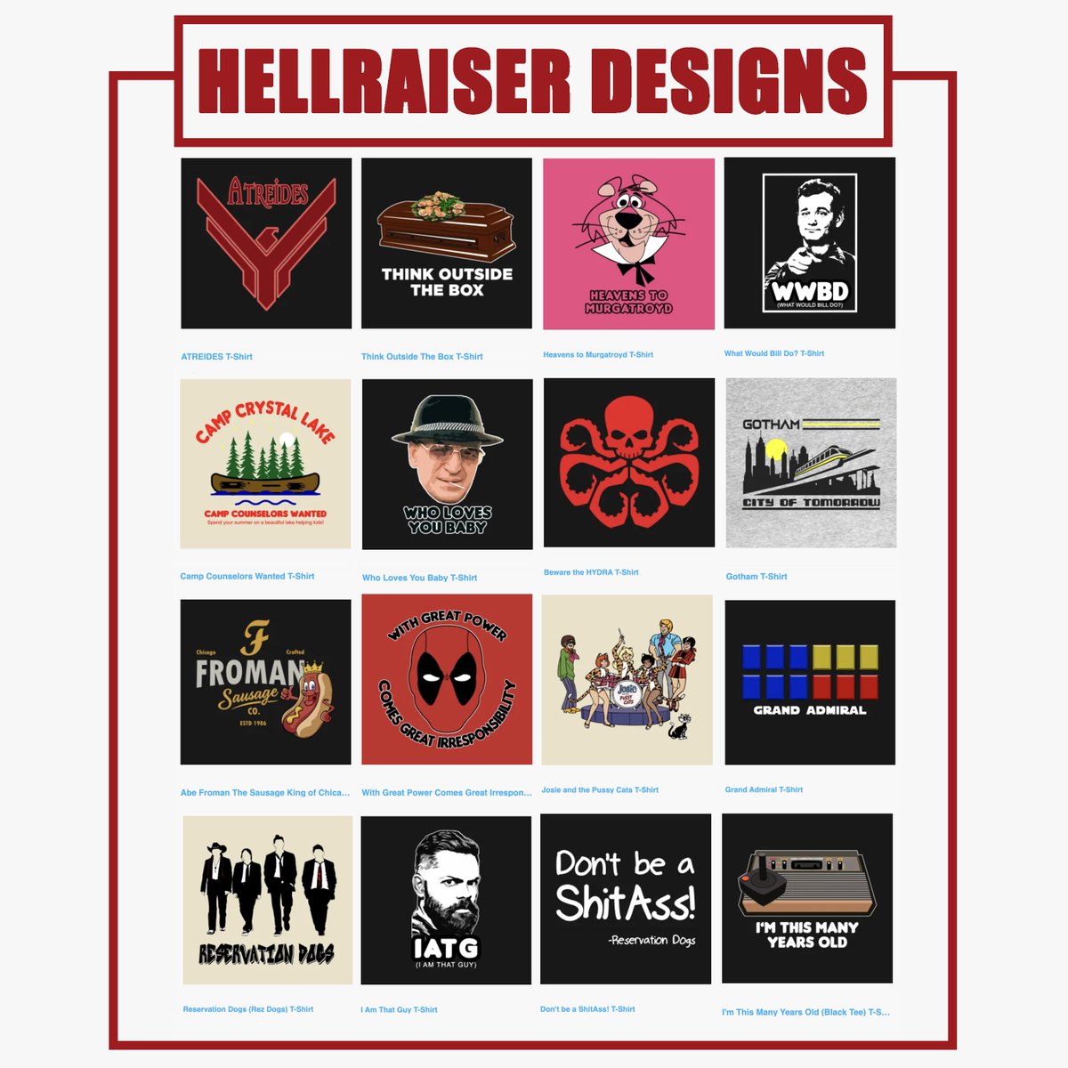 hellraiserdsgns's tweet photo. We're having a huge sale on all of our 300+ designs on @teepublic! Head on over and grab your favorite Nerdy theme before the sale ends! - https://t.co/M1blaoSVF8 - #HellraiserDesigns #NerdyTees #nerds #nerdsale https://t.co/MgPkMD6Tun