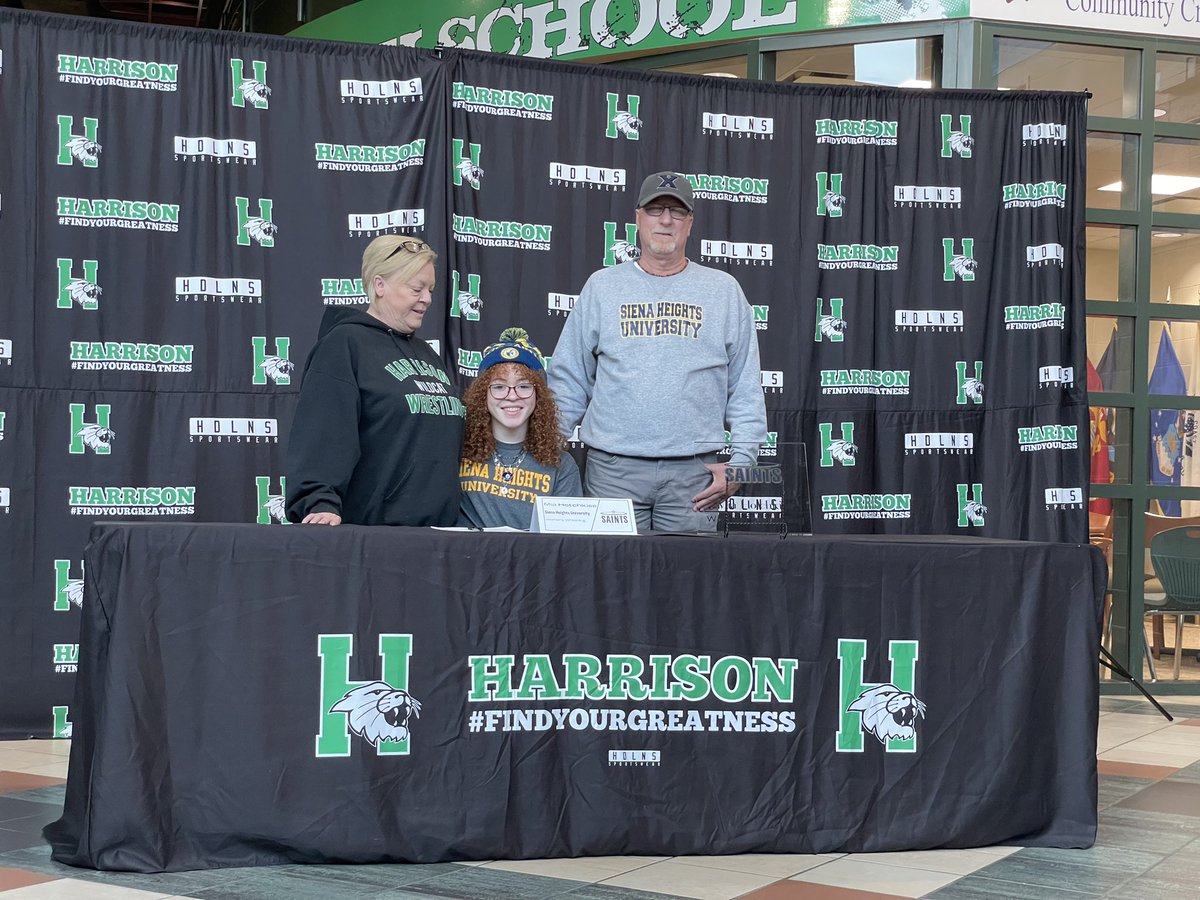 girls_harrison's tweet photo. First college signings of the Harrison Girls Wrestling Program as a sanctioned sport in Ohio.  Congrats to Mia and Aaliyah for signing their National Letters of Intent today @sienaheightsww @WrestlingHW @wildcatsofhhs @OHGirlWrestling @mlaughman https://t.co/sEFHORmP1V