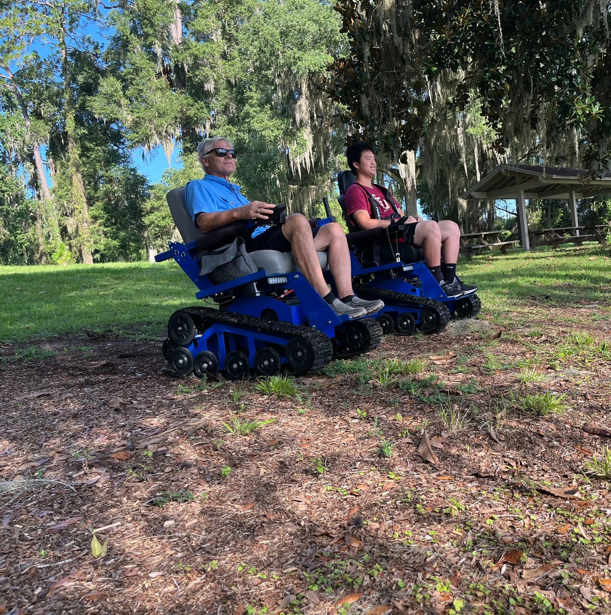 SportsabilityA's tweet photo. Our Founder, David Jones, and some of our former interns, Tommaso and Alan, had a great time trying out the EcoRovers at Maclay Gardens!
Are you looking forward to your EcoRover experience? Tell us below! #sportsability #ecorover #active4life #inclusiveactivities #abilityequipp https://t.co/2ohd5oDmiR