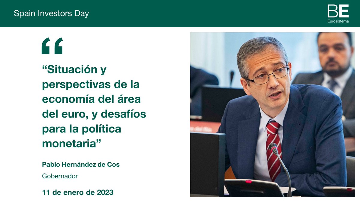 BancoDeEspana's tweet photo. Intervención del gobernador #bdeHdeCos en el #SpainInvestorsDay https://t.co/MjWNeL4ANW #bdeDiscursos https://t.co/MlRc66Pxd9