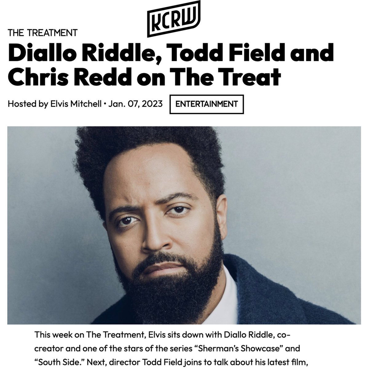 A peek inside the mind of South Side co-creator <a href="/diallo/">Diallo Riddle</a> on <a href="/kcrw/">KCRW</a>’s podcast, The Treatment. feeds.kcrw.com/culture/shows/…