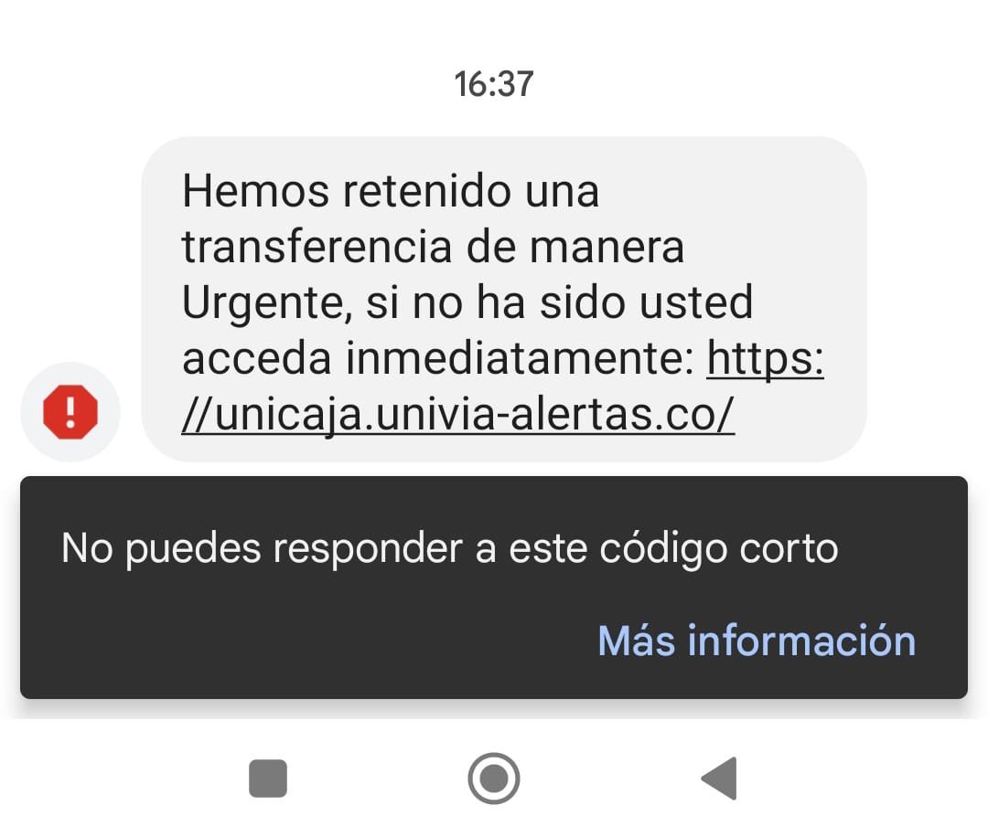 comodato's tweet photo. Están enviando esto. No pinchar en el enlace. Es falso https://t.co/WiYtZs6qv6