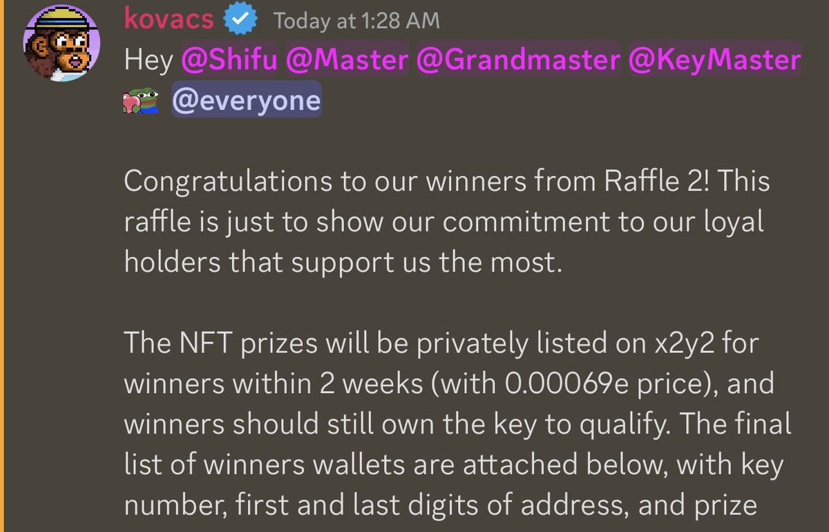 polkaguy's tweet photo. Our 2nd Biggest Raffle at @TaijiLabs Finally Concluded 🔥🚀

Many #TaijiLabs Holders Won Great Gifts Today Like. 

#Kubz
#memeland 
#TaijiKeys

And More 🔥🔥

Also Our Ama Went Great With A Lot Of Upcoming Info By @alexkongz @kovacs_kongz and Team. 

Staking Launched Too 🔥🔥 https://t.co/naacIYFBQS