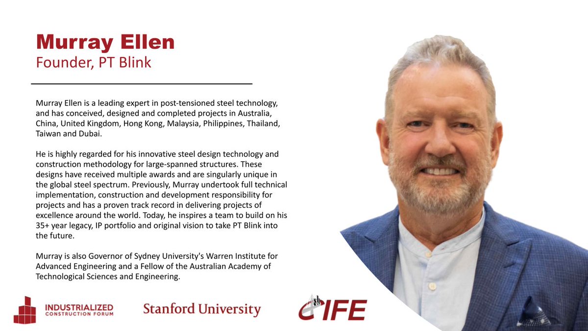 Murray Ellen, founder at PT Blink, will join us on February 7th 2023 at the Industrialized Construction Forum.
Read more about him and his work below!