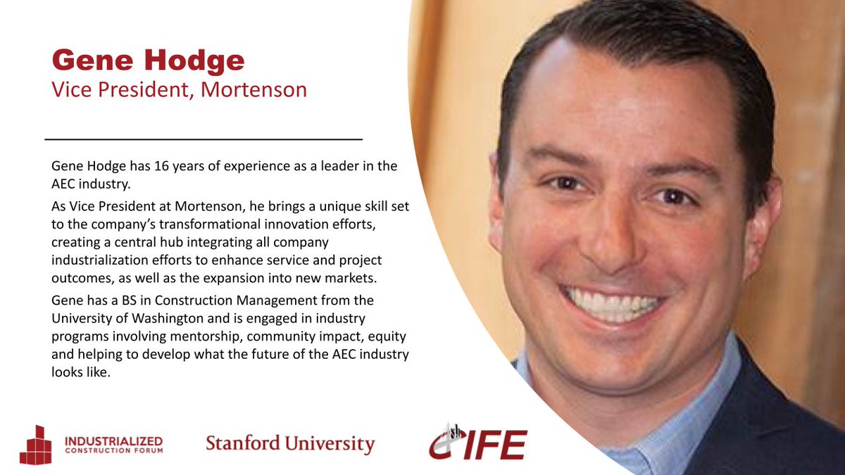 Gene Hodge, Vice President at Mortenson, will join us on February 7th 2023 at the Industrialized Construction Forum.
Read more about him and his work below!