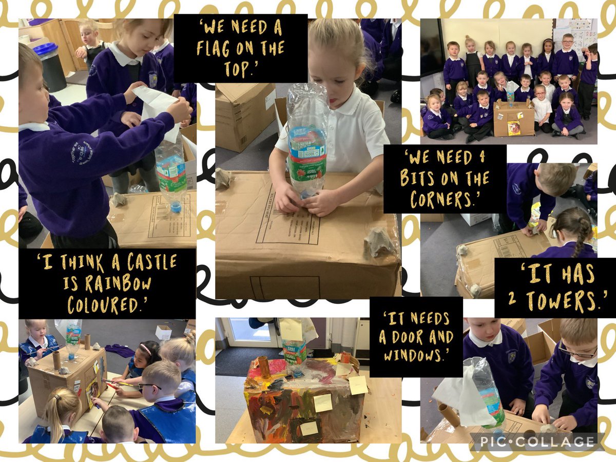 EllistonFT's tweet photo. We collaborated so well to show what we already know about a castle. We are looking forward to learning all about them and then critiquing our design to improve it #EllistonUTW https://t.co/4GsV8xpkVx