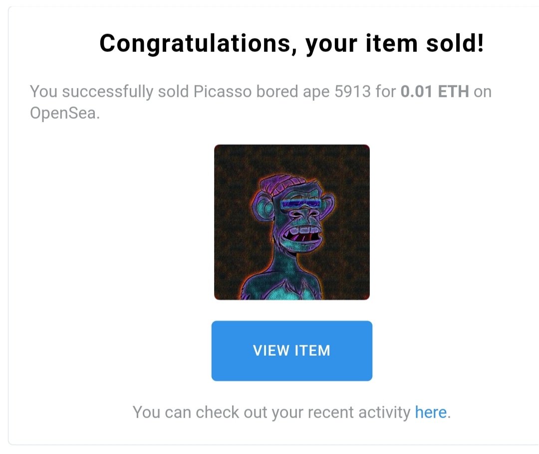 Picassobabyape's tweet image. Picasso bored ape 5913 sold
 0.01 eth ! ❤️🐵
@opensea 
@BoredApeYC 

275 sold

10% will be donate to children🔥

opensea.io/assets/ethereu…

#openseaNft #nft #nfts #nftart #nftcommunity #cryptoart #collectibles #picassoape #babyape #nftdrop #boredapeyachtclub #bayc