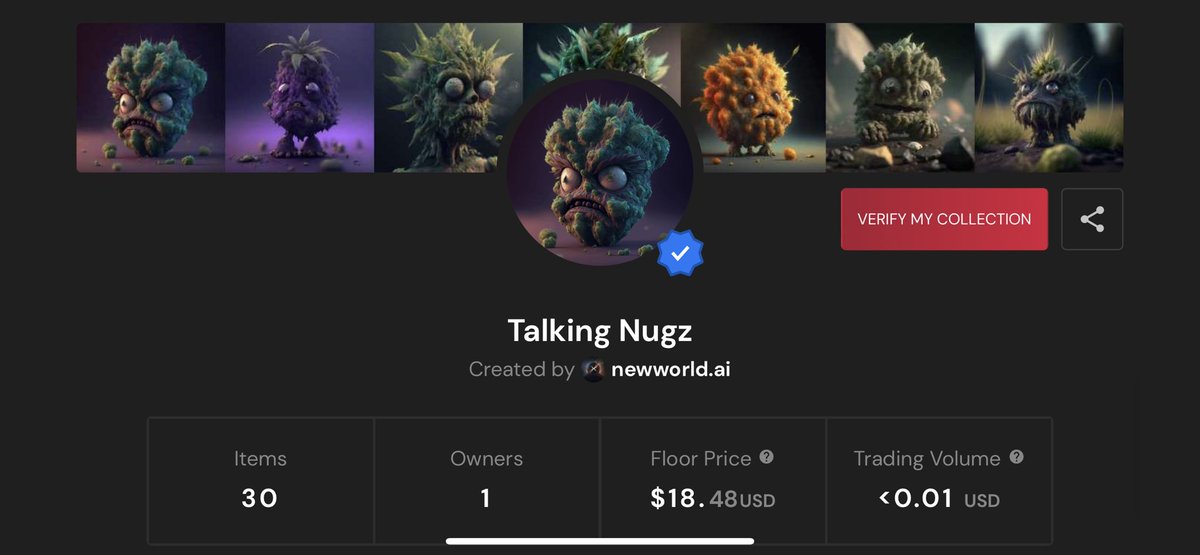 NewWorldAI's tweet image. My collection “Talking Nugz” is now verified!! Check it out now!! 
#xrpl #xrpnfts #Sologenic